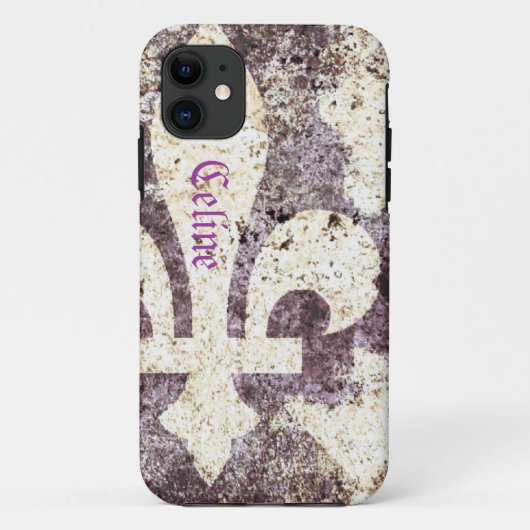 Grunge fleur de lis phone case (Achterkant)