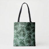 Grunge floraalpatroon in donkergroen tote bag (Voorkant)