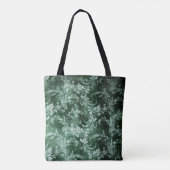 Grunge  floraalpatroon in donkergroen tote bag (Achterkant)