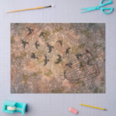 Grunge Floral Birdcage  kant Tissuepapier (Craft)