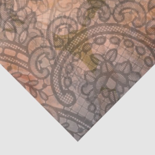 Grunge Floral Birdcage  kant Tissuepapier (Detail)