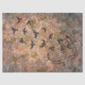 Grunge Floral Birdcage  kant Tissuepapier (Voorkant)