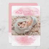 Grunge Floral Foto geboorteaankondiging Aankondiging (Voorkant / Achterkant)