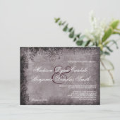  Grunge Floral Lijst Wedding Invitations Kaart (Staand voorkant)