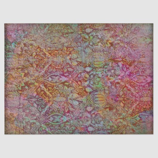 Grunge Floral ontkoppelen Victoriaans weefselpapie Tissuepapier (Voorkant)