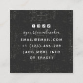 Grunge Floral Skeleton Gothic Tattoo Artiest Rozen Vierkante Visitekaartje (Achterkant)