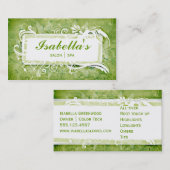 Grunge Floral Visitekaartje Green Spa Salon (Voorkant / Achterkant)