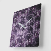 Grunge florale patronen in cool donker paars vierkante klok (Hoek)