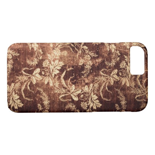 Grunge  florale patroon in warm bruin Case-Mate iPhone case (Achterkant (Horizontaal))