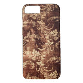 Grunge  florale patroon in warm bruin Case-Mate iPhone case (Achterkant)
