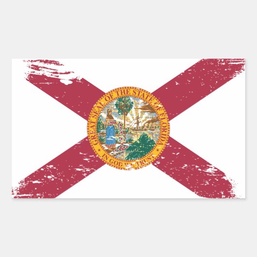 Grunge Florida Vlag Rechthoekige Sticker (Voorkant)