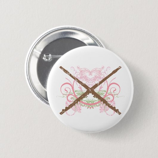 Grunge Flute Button (Voorkant /achterkant)