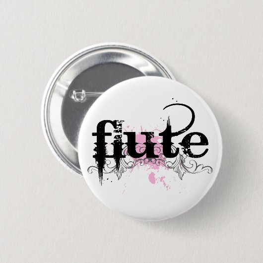 Grunge Flute Music Button (Voorkant /achterkant)