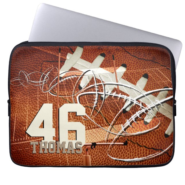 Grunge-Football Laptop Sleeve (Voorkant)