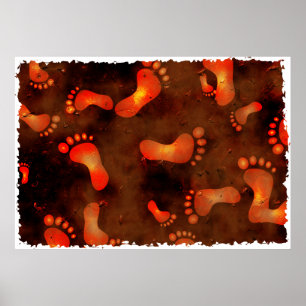Grunge Footprint Poster