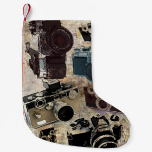 Grunge fotograaf fotografie camera kleine kerstsok