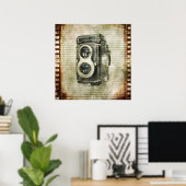 Grunge fotograaf fotografie camera poster (Thuiskantoor)