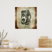 Grunge fotograaf fotografie camera poster (Keuken)
