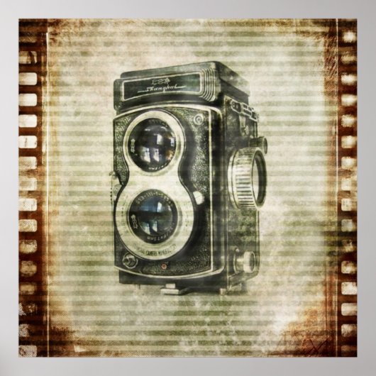 Grunge fotograaf fotografie camera poster (Voorkant)