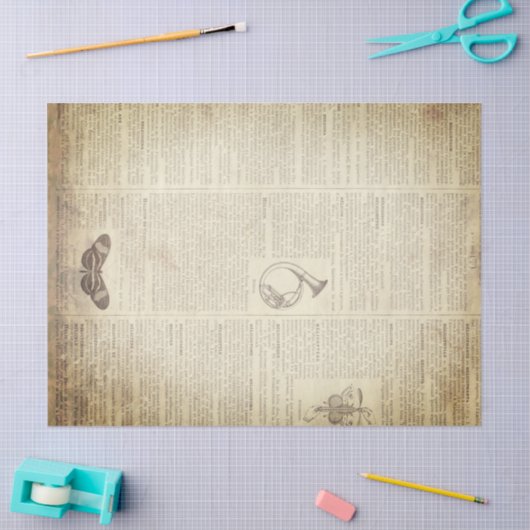 Grunge French Dictionary Page Tissuepapier (Craft)