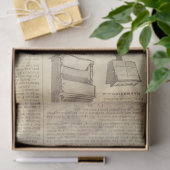 Grunge French Dictionary Page Tissuepapier (Geschenk)