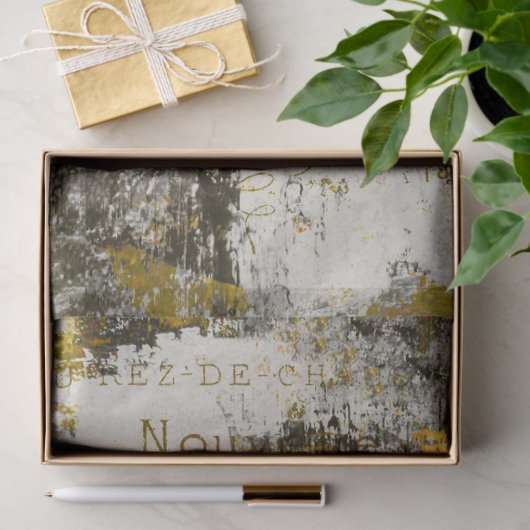 Grunge French Ephemera op Abstracte achtergrond Tissuepapier (Geschenk)