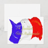 Grunge French Flag Briefkaart (Voorkant / Achterkant)
