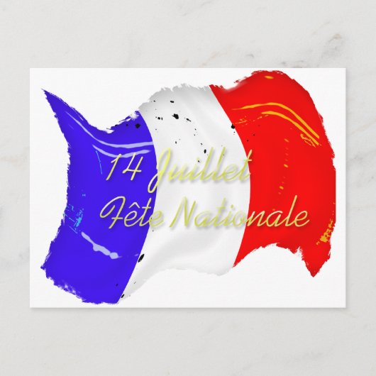 Grunge French Flag Briefkaart (Voorkant)