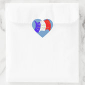 Grunge French Flag Heart Sticker (Tas)