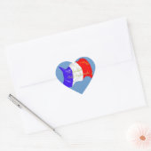 Grunge French Flag Heart Sticker (Envelop)