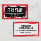 Grunge funky kunst vorkt chef-kok culinaire cateri visitekaartje (Voorkant / Achterkant)