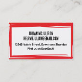 Grunge funky kunst vorkt chef-kok culinaire cateri visitekaartje (Achterkant)