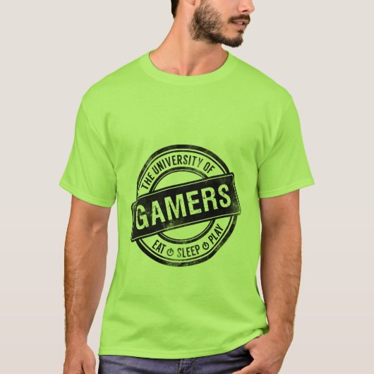 Grunge Gaming T-shirt University of Gamers (Voorkant)
