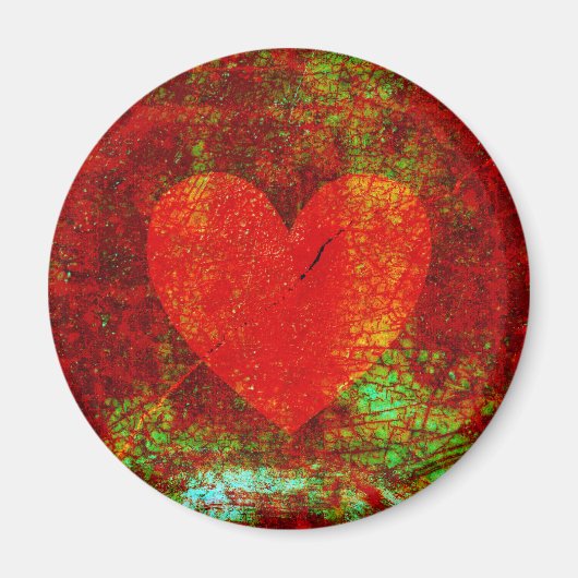 Grunge gebroken hart magneet (Voorkant)