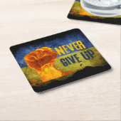 Grunge geeft Oekraïne nooit de vuist weg Kartonnen Onderzetters (Schuin)