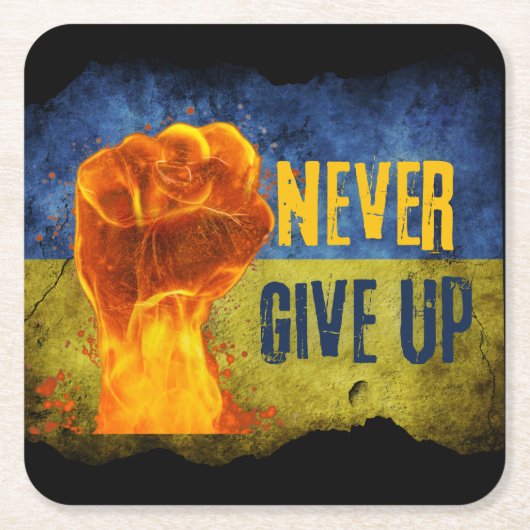 Grunge geeft Oekraïne nooit de vuist weg Kartonnen Onderzetters (Voorkant)