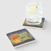 Grunge geeft Oekraïne nooit de vuist weg Stenen Onderzetter (Zijkant)