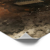 Grunge Geel Vintage Auto Automobiele Wandkunst Poster (Hoek)