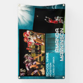 Grunge Generic Twee foto Senior Sport Banner (Verticaal)