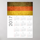 Grunge Germany Flag Calendar 2017 Poster (Voorkant)