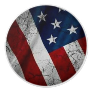 Grunge gescheurde patriottische Amerikaanse vlag Keramische Knop