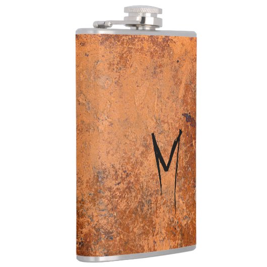 Grunge gestikt lederen monogram heupfles (Rechts)