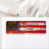 Grunge getextureerde Amerikaanse vlag Etiket (Insitu)