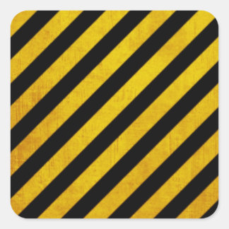 Grunge gevarenstreep vierkante sticker
