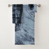 Grunge geverfde graffiti | Donkere marine en Denim Bad Handdoek (Insitu)