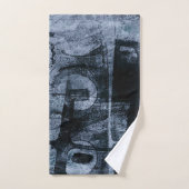 Grunge geverfde graffiti | Donkere marine en Denim Bad Handdoek (Handdoek)
