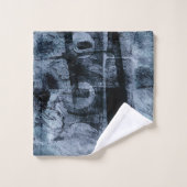 Grunge geverfde graffiti | Donkere marine en Denim Bad Handdoek (Wasdoekje)