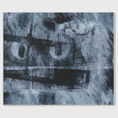 Grunge geverfde graffiti | Donkere marine en Denim Cadeaupapier (Vlak)