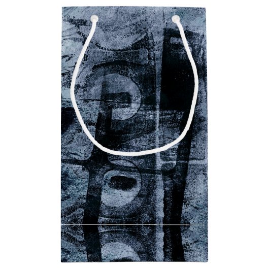 Grunge geverfde graffiti | Donkere marine en Denim Klein Cadeauzakje (Achterkant)