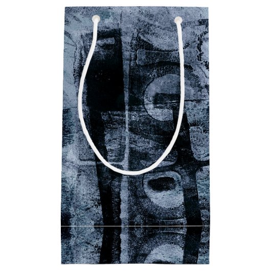 Grunge geverfde graffiti | Donkere marine en Denim Klein Cadeauzakje (Voorkant)